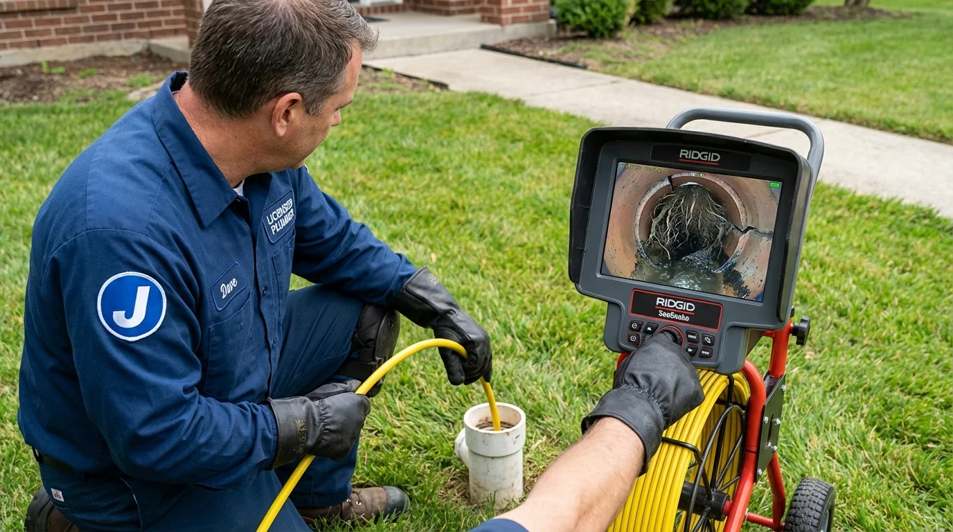 Sewer camera inspection being performed by Johns Plumbing LLC in Crownpoint